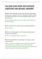 Glo Bus Exam Paper With Detailed&NewLine;Questions And Reliable Answers&NewLine;
