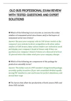 Glo Bus Professional Exam Review&NewLine;With Tested Questions And Expert&NewLine;Solutions