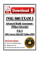 NSG 500 Exams 1&ndash;3 &vert; Advanced Health Assessment &vert; Wilkes University &vert; Q&A Bundle &vert; 2026&sol;2027