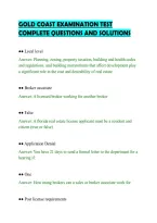 Gold Coast Examination Test&NewLine;Complete Questions And Solutions&NewLine;