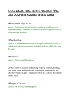 Gold Coast Real Estate Practice Final&NewLine;385 Complete Course Review Guide
