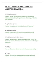 Gold Coast Script Complete&NewLine;Answers Graded A&plus;