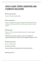 Gold Coast Tested Questions And&NewLine;Complete Solutions&NewLine;