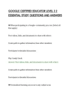 Google Certified Educator Level 2 2&NewLine;Essential Study Questions And Answers