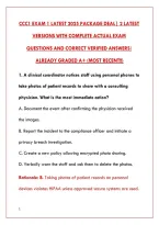Ccc1 Exam 1 Latest 2025 Package Deal&vert; 2 Latest&NewLine;Versions With Complete Actual Exam&NewLine;Questions And Correct Verified Answers&sol;&NewLine;Already Graded A&plus; &lpar;Most Recent&excl;&excl;&rpar;