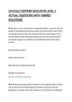 Google Certified Educator Level 2&NewLine;Actual Questions With Verified&NewLine;Solutions
