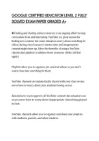 Google Certified Educator Level 2 Fully&NewLine;Solved Exam Paper Graded A&plus;