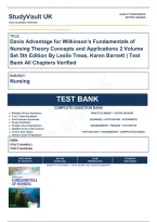 Davis Advantage for Wilkinson's Fundamentals of Nursing Theory Concepts and Applications 2 Volume Set 5th Edition By Leslie Treas&comma; Karen Barnett &vert; Test Bank All Chapter Verified 9781719650540