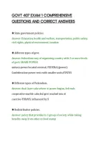 Govt 407 Exam 1 Comprehensive&NewLine;Questions And Correct Answers