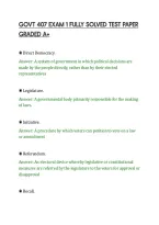 Govt 407 Exam 1 Fully Solved Test Paper&NewLine;Graded A&plus;