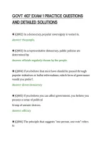 Govt 407 Exam 1 Practice Questions&NewLine;And Detailed Solutions&NewLine;