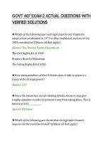 Govt 407 Exam 2 Actual Questions With&NewLine;Verified Solutions