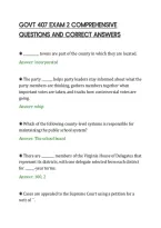 Govt 407 Exam 2 Comprehensive&NewLine;Questions And Correct Answers