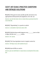 Govt 407 Exam 2 Practice Questions&NewLine;And Detailed Solutions&NewLine;