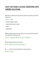 Govt 407 Exam 3 Actual Questions With&NewLine;Verified Solutions