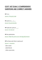 Govt 407 Exam 3 Comprehensive&NewLine;Questions And Correct Answers