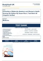 Essentials of Maternity Newborn and Women's Health Nursing 5th Edition By Susan Ricci All Chapters 1-51 &vert; Test Bank All Chapter Verified 9781975112646&NewLine;