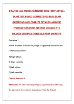 Daance &lpar;All Modules&rpar; Newest 2026&sol; 2027 Actual&NewLine;Exam Test Bank&vert; Complete 950 Real Exam&NewLine;&NewLine;Questions And Correct Detailed Answers&NewLine;&lpar;Verified Answers&rpar; Already Graded A&plus;&vert;&NewLine;&NewLine;Daance Certification Exam Prep &lpar;Newest&excl;&excl;&rpar;&NewLine;