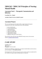 NRSG263 &sol; NRSG 263 Principles of Nursing&colon; Mental Health Assessment Task 1 &vert; Case Study Two &ndash; Kamal &vert; Therapeutic Communication&comma; Role-Play & Reflection &vert; 2026&sol;2027 Updated &vert; Australian Catholic University