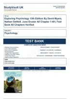 Exploring Psychology 13th Edition By David Myers&comma; Nathan DeWall&comma; June Gruber All Chapter 1-49 &vert; Test Bank All Chapter Verified 9781319472764