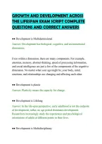 Growth And Development Across&NewLine;The Lifespan Exam Script Complete&NewLine;Questions And Correct Answers