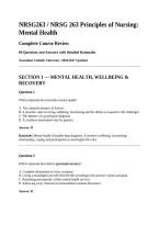 NRSG263 &sol; NRSG 263 Mental Health Nursing Bundle with complete solutions&period;