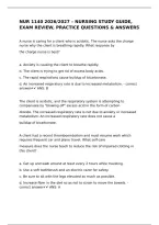 Nur 1140 2026&sol;2027 &ndash; Nursing Study Guide&comma; Exam Review&comma; Practice Questions & Answers