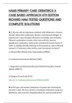 Hams Primary Care Geriatrics A&NewLine;Case Based Approach 6Th Edition&NewLine;Richard Ham Tested Questions And&NewLine;Complete Solutions