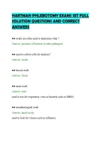 Hartman Phlebotomy Exams Set Full&NewLine;Solution Questions And Correct&NewLine;Answers