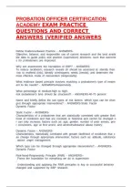 Probation Officer Certification Academy Exam Practice Questions And Correct Answers &lpar;Verified Answers