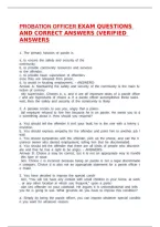 Probation Officer Exam Questions And Correct Answers &lpar;Verified Answers