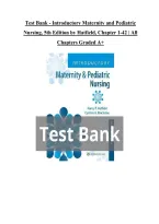 Test Bank - Introductory Maternity and Pediatric &NewLine;Nursing&comma; 5th Edition by Hatfie&lstrok;d&comma; Chapter 1-42 &vert; A&lstrok;&lstrok; &NewLine;Chapters Graded A&plus;