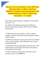Edexcel AS Level Economics A June 2026 Paper 2 Question Paper Verified Actual Exam 2026&sol;2027 Complete Exam-Style Questions with Detailed Rationales &vert; 100&percnt; Verified &vert; Pass Guaranteed &ndash; A&plus; Graded