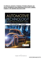 Test Bank for Automotive Technology&colon; Principles&comma; Diagnosis&comma; and Service&comma; 7th Edition by James Halderman & Curt Ward &vert; Complete Chapters 1&ndash;136 &vert; Questions & Answers 2027