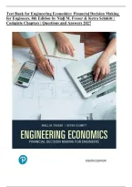 Test Bank for Engineering Economics&colon; Financial Decision Making for Engineers&comma; 8th Edition by Niall M&period; Fraser & Ketra Schmitt &vert; Complete Chapters 1&ndash;13 &vert; Questions & Answers 2027