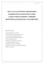Wgu C213 Accounting For Decision &NewLine;Makers Final Exam Study Guide &vert; &NewLine;Latest Update 2026&sol;2027 &vert; Verified &NewLine;Questions & Rationales &vert; Exam Review
