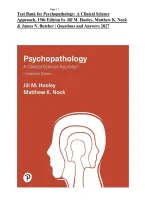 Test Bank for Psychopathology&colon; A Clinical Science &NewLine;Approach&comma; 19th Edition by Jill M&period; Hooley&comma; Matthew K&period; Nock &NewLine;& James N&period; Butcher &vert; Questions and Answers 2027