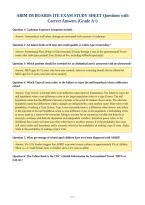 ABIM IM BOARDS ITE EXAM STUDY SHEET Questions with&NewLine;Correct Answers &lpar;Grade A&plus;&rpar;