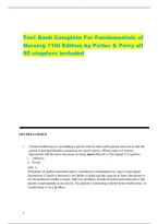 Test Bank For Fundamentals of Nursing 11th Edition by Potter & Perry all 50 chapters included