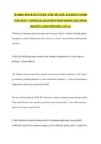 Florida Insurance Exam &colon; Life&comma; Health&comma; And Regulatory Concepts  &vert; Complete Questions With Expert Solutions 2026-2027 Latest Updated &vert; Get A&plus;