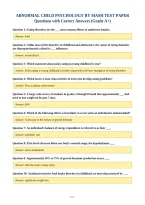 ABNORMAL CHILD PSYCHOLOGY BY MASH TEST PAPER&NewLine;Questions with Correct Answers &lpar;Grade A&plus;&rpar;