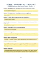 ABNORMAL CHILD PSYCHOLOGY BY MASH ACTUAL&NewLine;SCRIPT Questions with Correct Answers &lpar;Grade A&plus;&rpar;