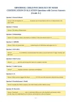 Abnormal Child Psychology By Mash&NewLine;Certification Evaluation Questions With Correct Answers&NewLine;&lpar;Grade A&plus;&rpar;