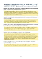 Abnormal Child Psychology By Mash Practice Set&NewLine;Learning Review Questions With Correct Answers &lpar;Grade A&plus;&rpar;