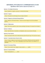 ABNORMAL PSYCHOLOGY COMPREHENSIVE EXAM&NewLine;Questions with Correct Answers &lpar;Grade A&plus;&rpar;