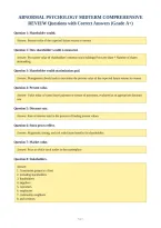 ABNORMAL PSYCHOLOGY MIDTERM COMPREHENSIVE&NewLine;REVIEW Questions with Correct Answers &lpar;Grade A&plus;&rpar;