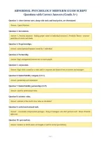 ABNORMAL PSYCHOLOGY MIDTERM EXAM SCRIPT&NewLine;Questions with Correct Answers &lpar;Grade A&plus;&rpar;