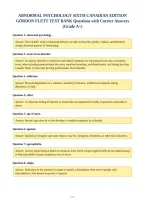 Abnormal Psychology Sixth Canadian Edition&NewLine;Gordon Flett Test Bank Questions With Correct Answers&NewLine;&lpar;Grade A&plus;&rpar;