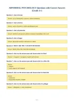 ABNORMAL PSYCHOLOGY Questions with Correct Answers&NewLine;&lpar;Grade A&plus;&rpar;