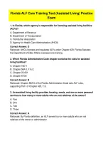 Florida ALF Core Training Practice Exam &ndash; Questions&comma; Answers & Rationales